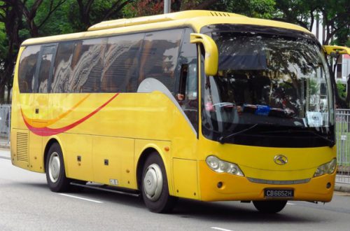 autobus amarillo en la calle